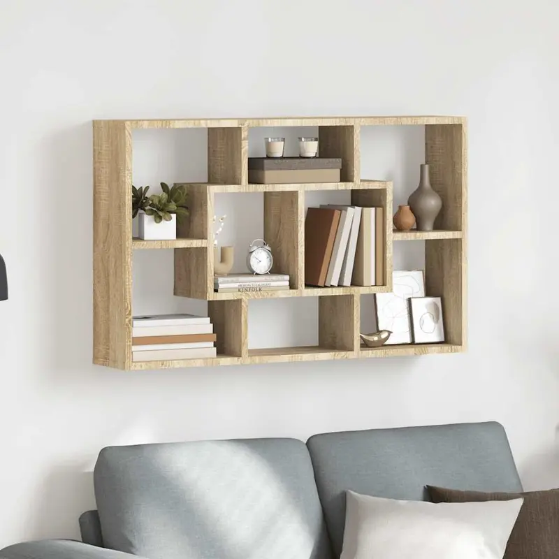 Estantería pared madera ingeniería roble Sonoma 85x16x52,5 cm