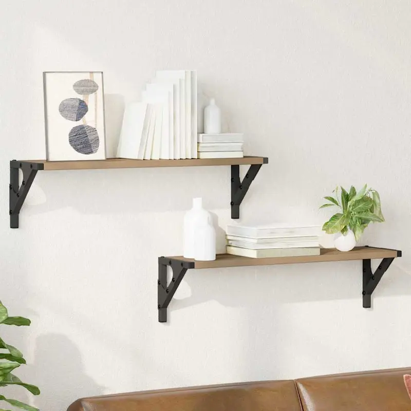 Estanterías de pared 2 pcs Roble artesanal 60 x 15 x 15,5 cm