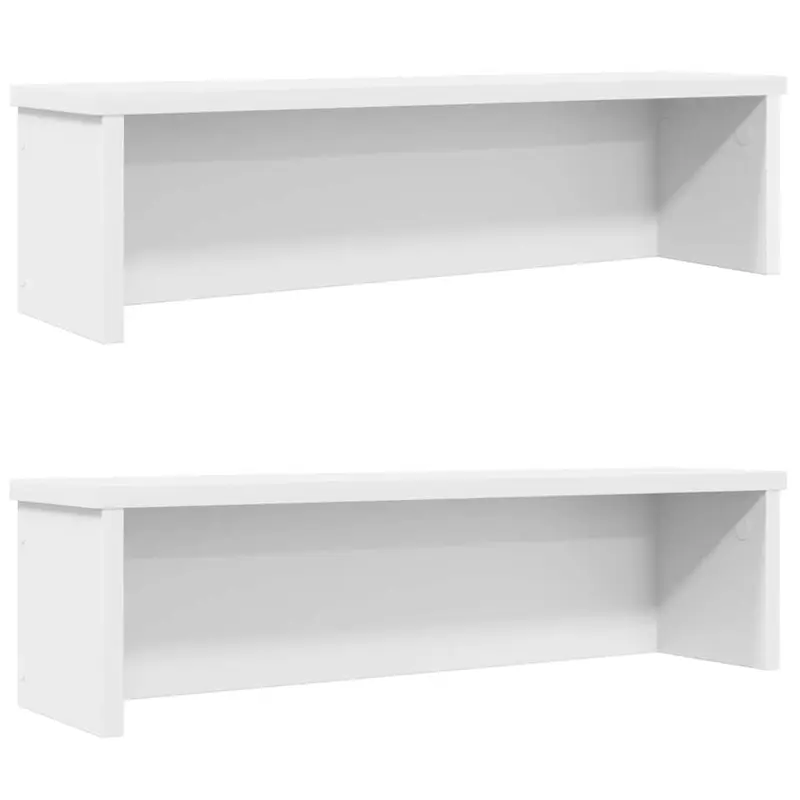 Estantes de cocina apilables 2 uds blanco 50x15x16 cm