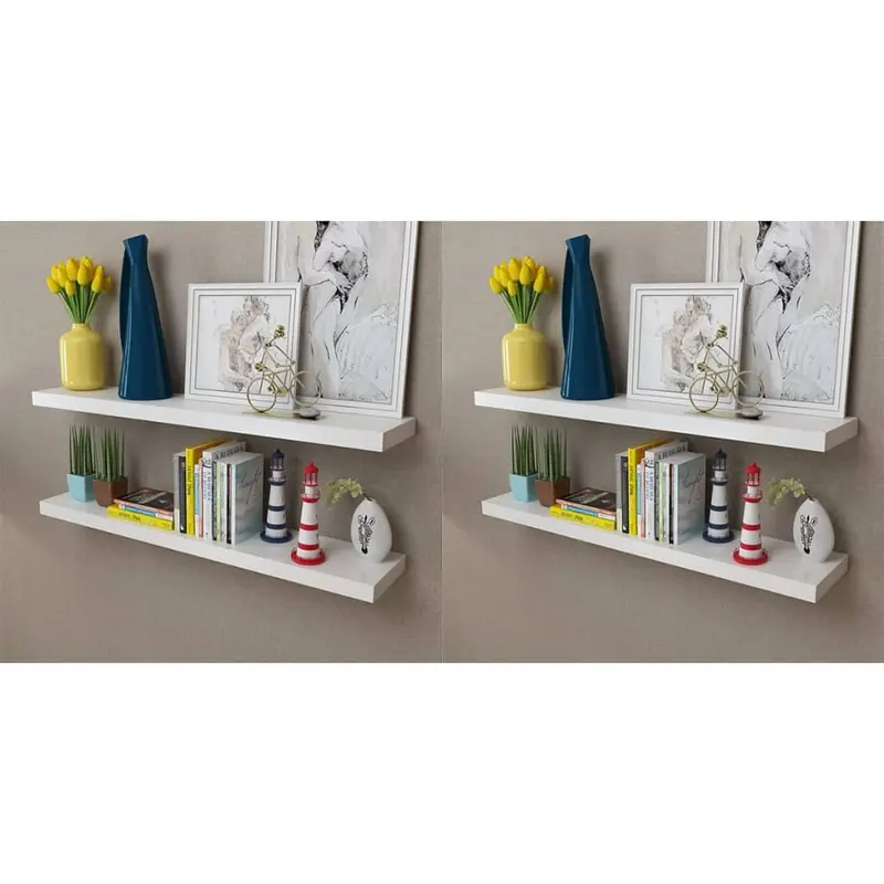 Estantes de pared 4 unidades blanco 100 cm