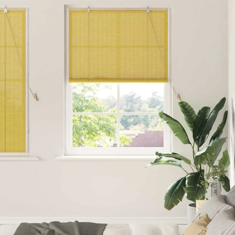 Estor enrollable Amarillo 100 x 160 cm Bambú