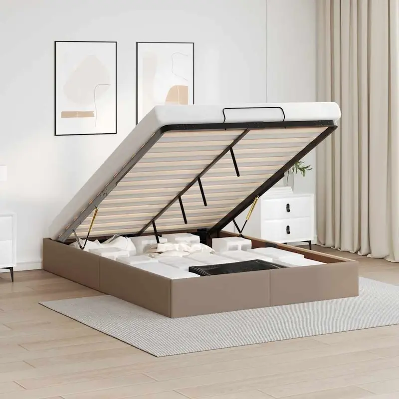 Estructura cama otomana sin colchón 140x190 cm cappucino