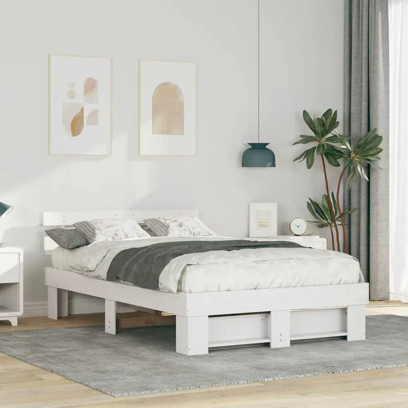 Estructura de cama 120 x 190 cm Madera de pino macizo
