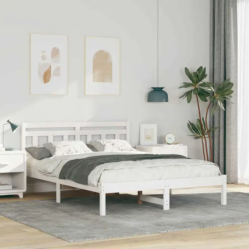 Estructura de cama 140 x 190 cm Madera de pino macizo
