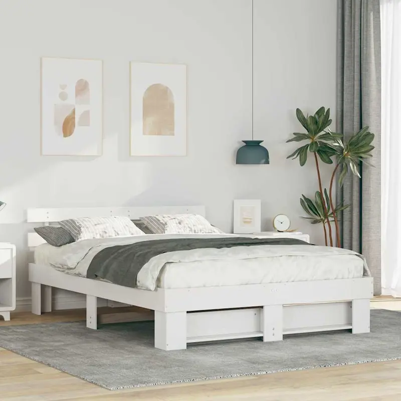 Estructura de cama 150 x 200 cm Madera de pino macizo