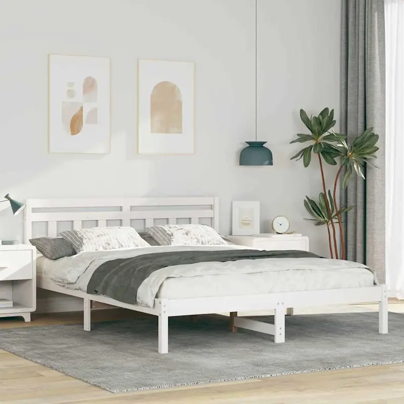 Estructura de cama 150 x 200 cm Madera de pino macizo