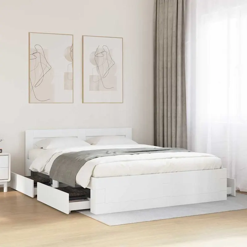Estructura de cama 2 pcs 150 x 200 cm Madera de ingeniería