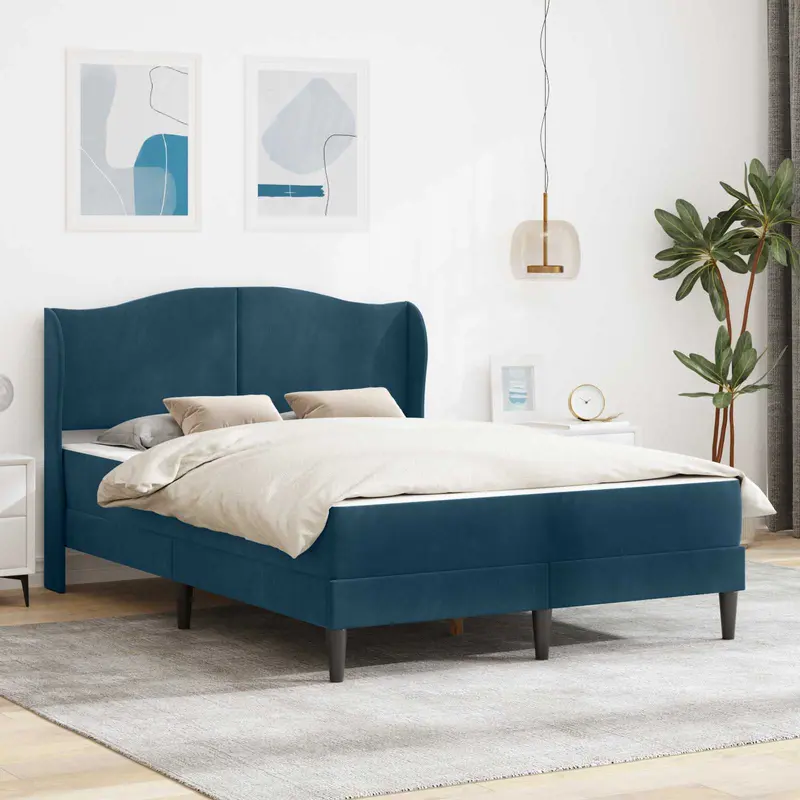 Estructura de cama 2 pcs Azul 120 x 190 cm Terciopelo