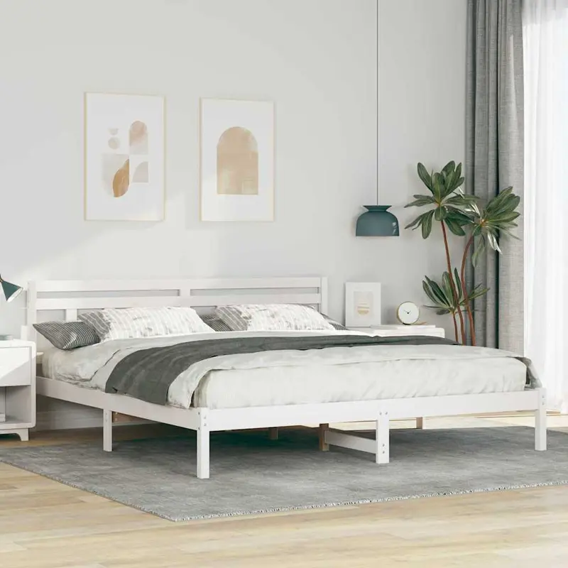 Estructura de cama 200 x 200 cm Madera de pino macizo