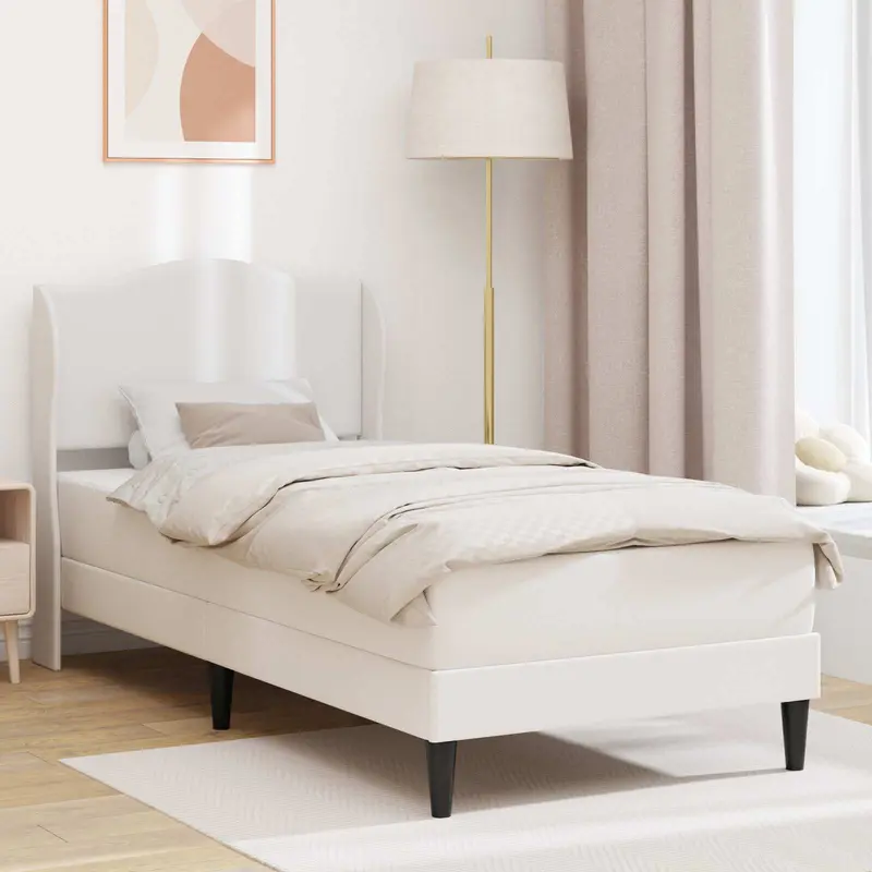 Estructura de cama Blanco 100 x 200 cm Cuero sintético