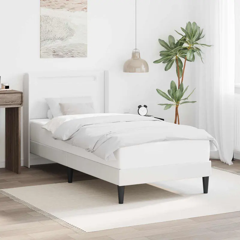 Estructura de cama Blanco 100 x 200 cm Cuero sintético