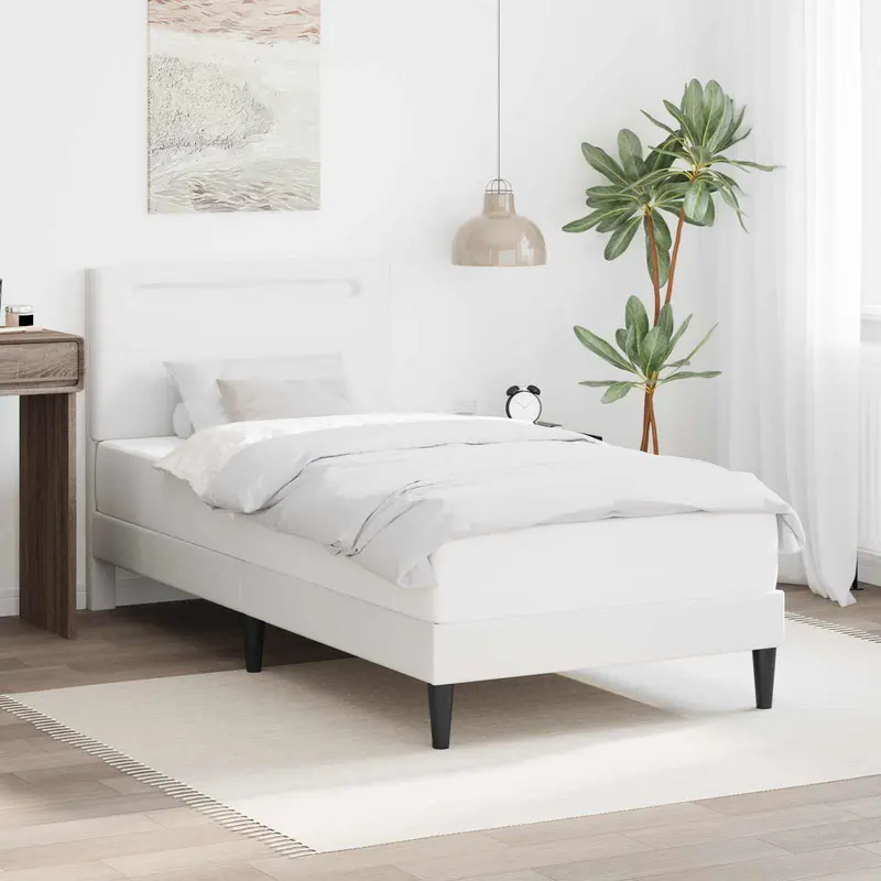 Estructura de cama Blanco 100 x 200 cm Cuero sintético