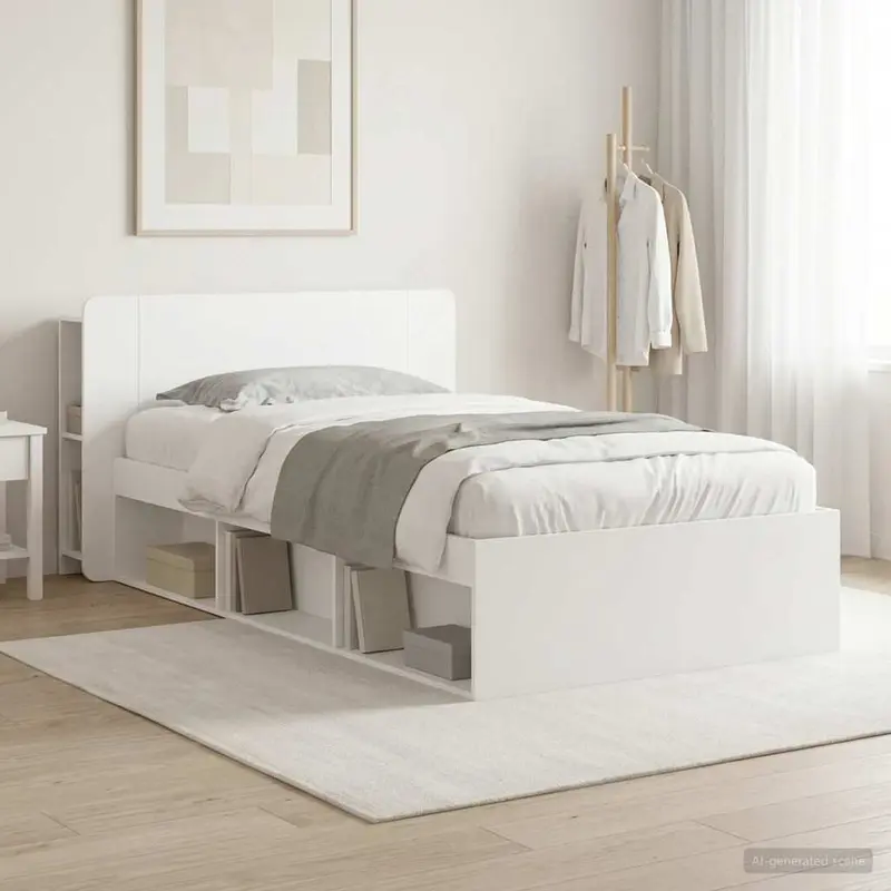 Estructura de cama con almacenamiento Blanco 100 x 200 cm