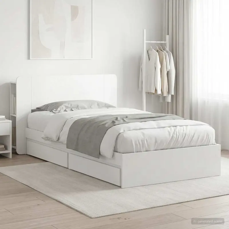 Estructura de cama con almacenamiento Blanco 75 x 190 cm