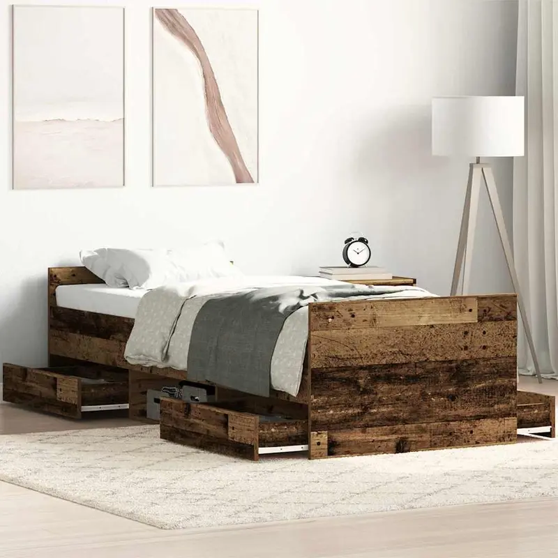 Estructura de cama con cabecera Madera Vieja 193 x 78 x 50 cm