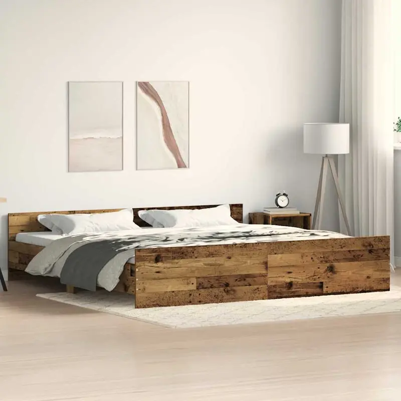 Estructura de cama con cabecera Madera Vieja 203 x 203 x 50 cm
