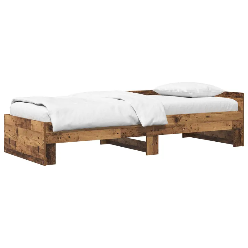 Estructura de cama con cabecero Madera envejecida 80 x 200 cm