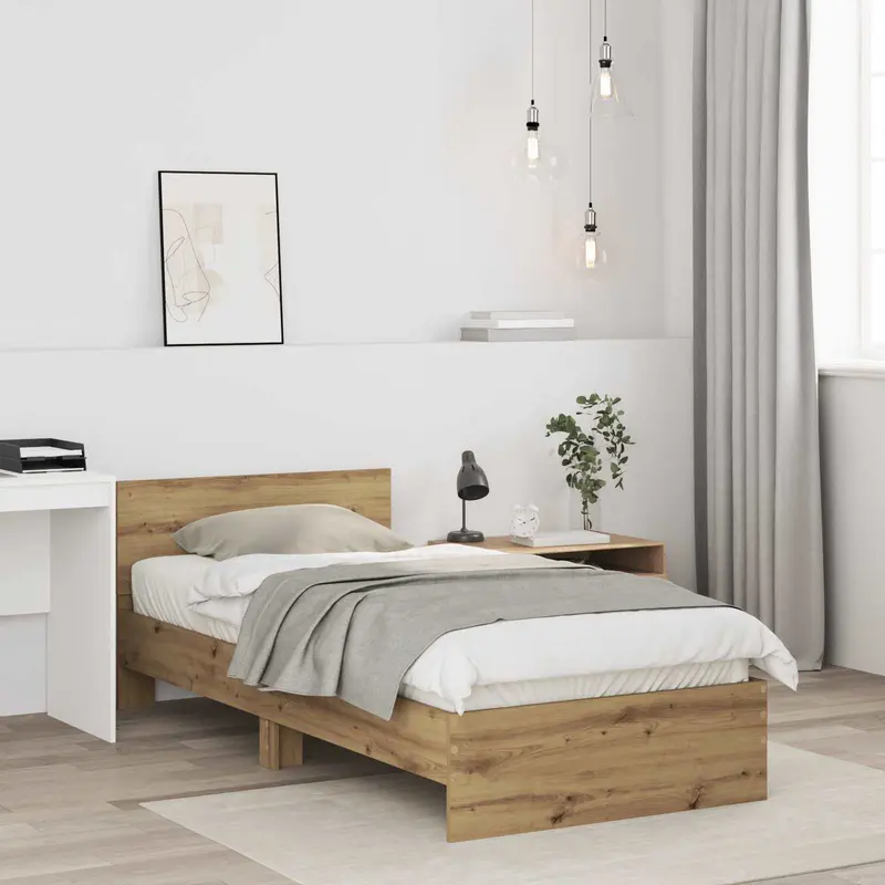 Estructura de cama con cabecero Roble Artesanal 80 x 200 cm
