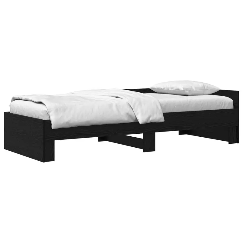 Estructura de cama con cabecero Roble Negro 80 x 200 cm