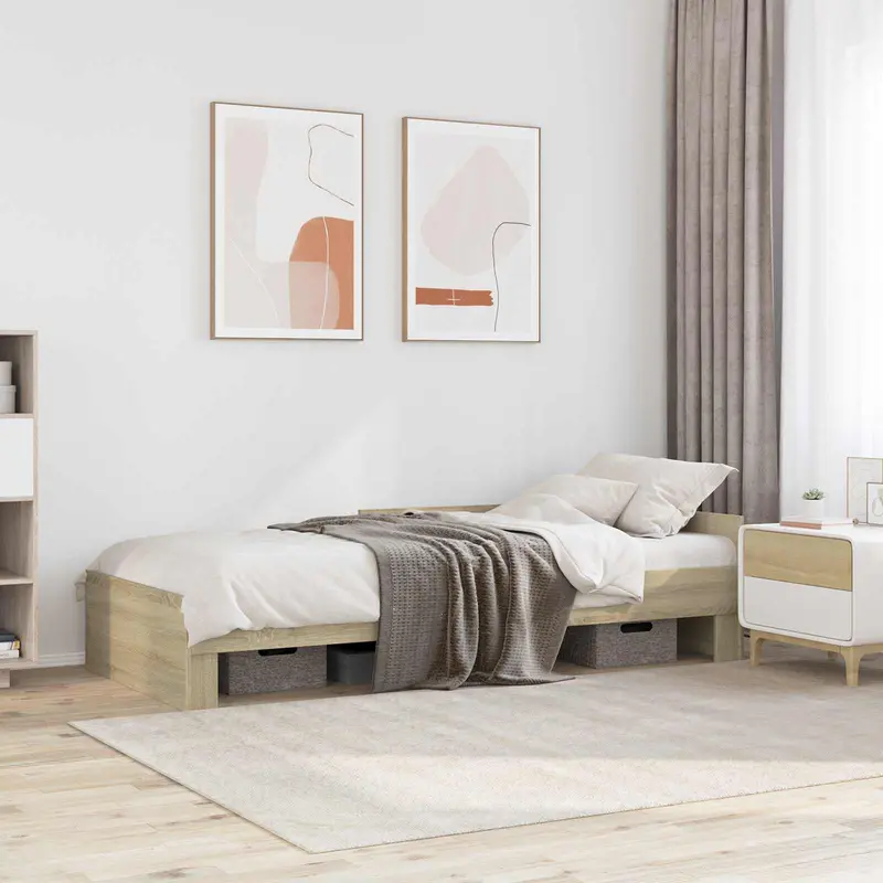 Estructura de cama con cabecero Roble Sonoma 80 x 200 cm