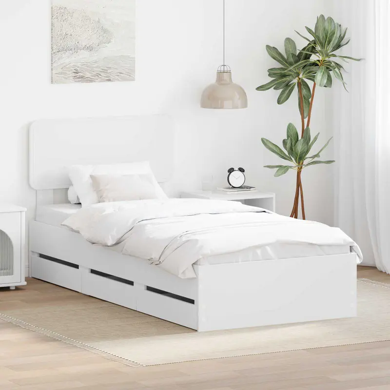 Estructura de cama con cajón 100 x 200 cm Madera de ingeniería