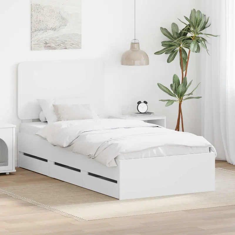 Estructura de cama con cajón 100 x 200 cm Madera Ingenieril