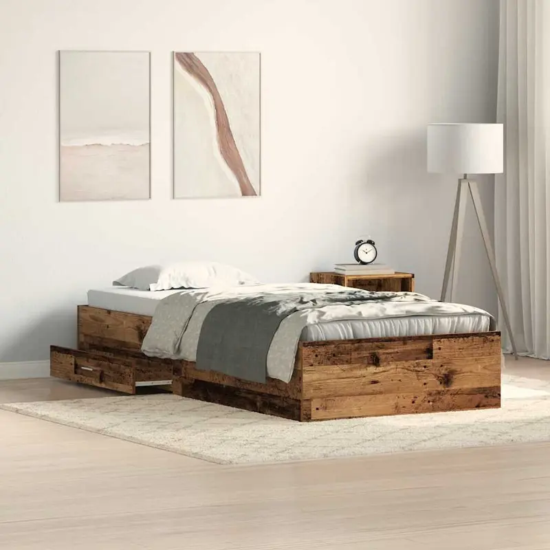 Estructura de cama con cajón Madera Vieja 100 x 200 cm