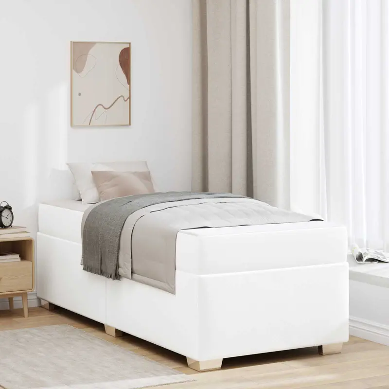 Estructura de cama con colchón 100 x 200 cm tela