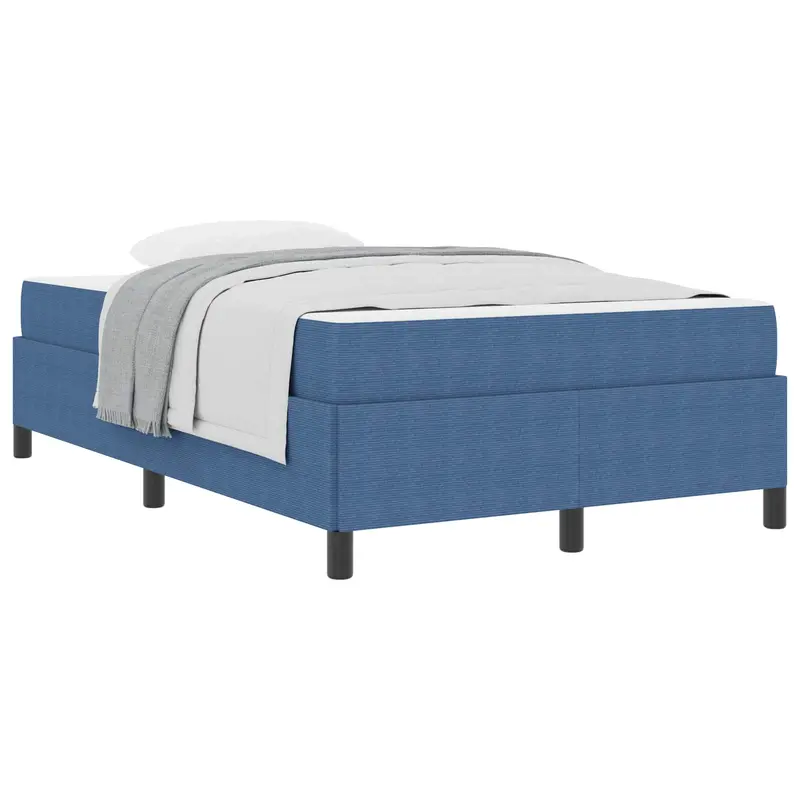 Estructura de cama con colchón Azul 120 x 190 cm tela
