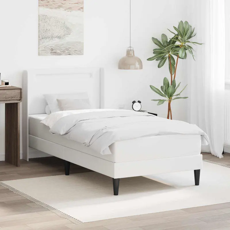 Estructura de cama con colchón Blanco 100 x 200 cm