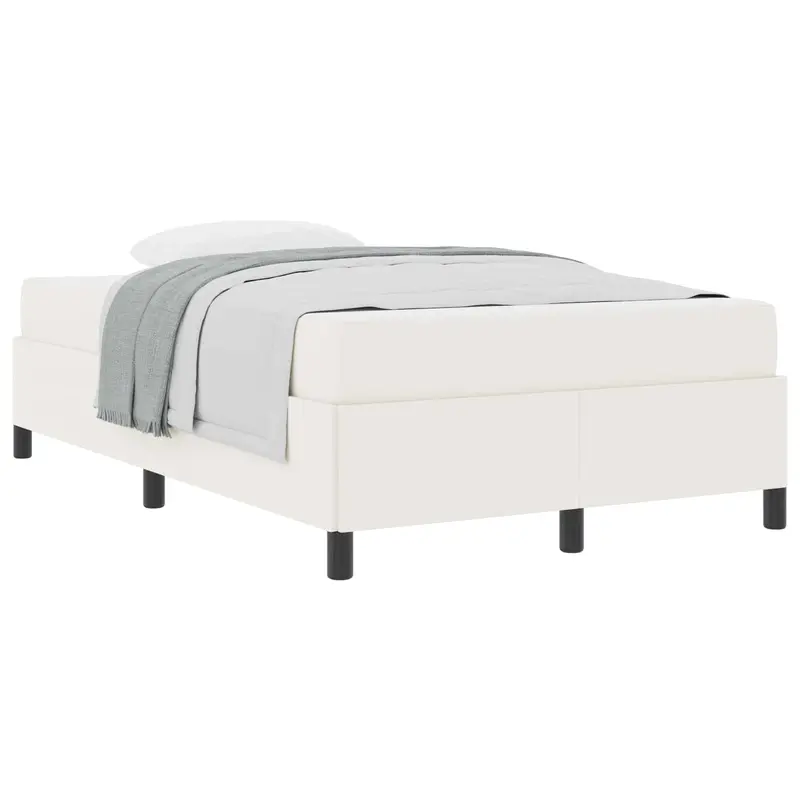 Estructura de cama con colchón Crema 120 x 200 cm tela