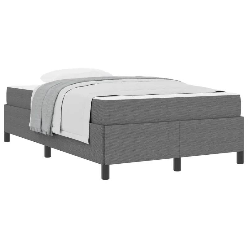 Estructura de cama con colchón Gris Claro 120 x 190 cm tela