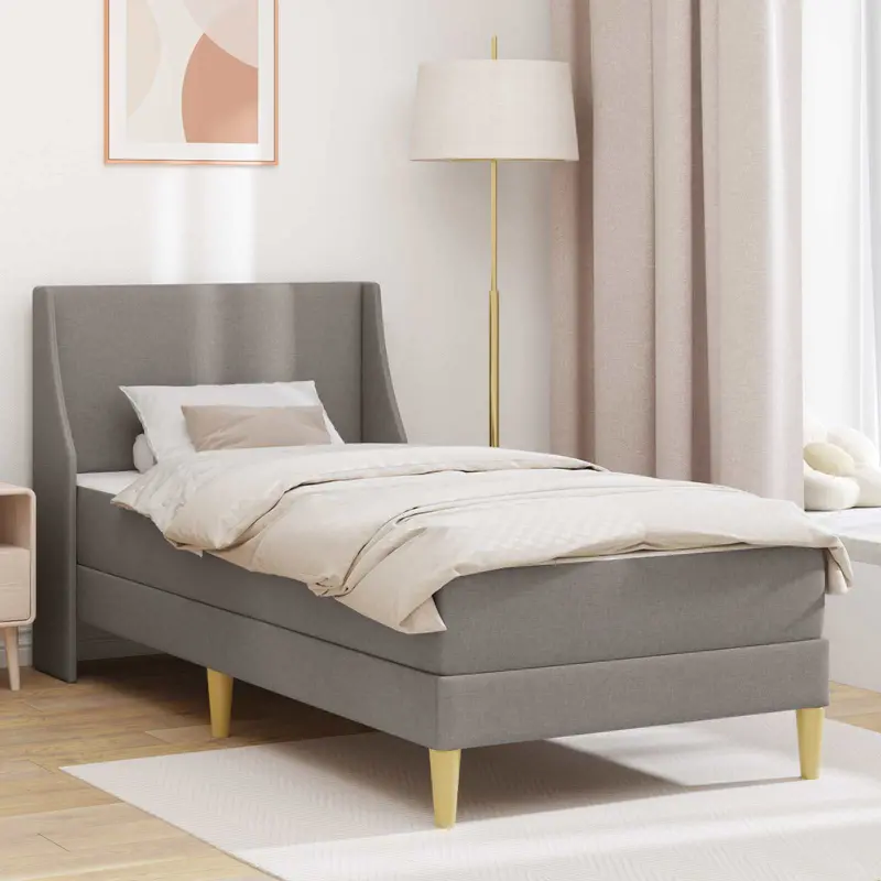 Estructura de cama con colchón Taupé 80x 200 cm Poliéster