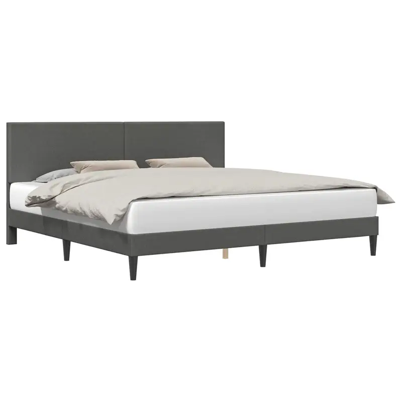 Estructura de cama Gris oscuro 180 x 200 cm Tela de Pana