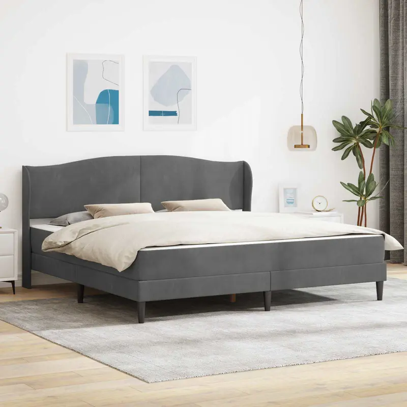 Estructura de cama Gris oscuro 180 x 200 cm Terciopelo