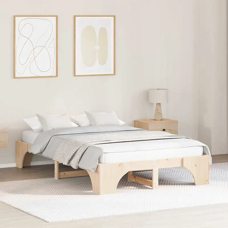 Estructura de cama Madera de pino macizo 120 x 190 cm