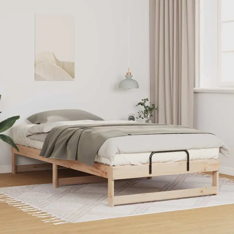 Estructura de cama Marrón 100 x 200 cm Madera de pino macizo
