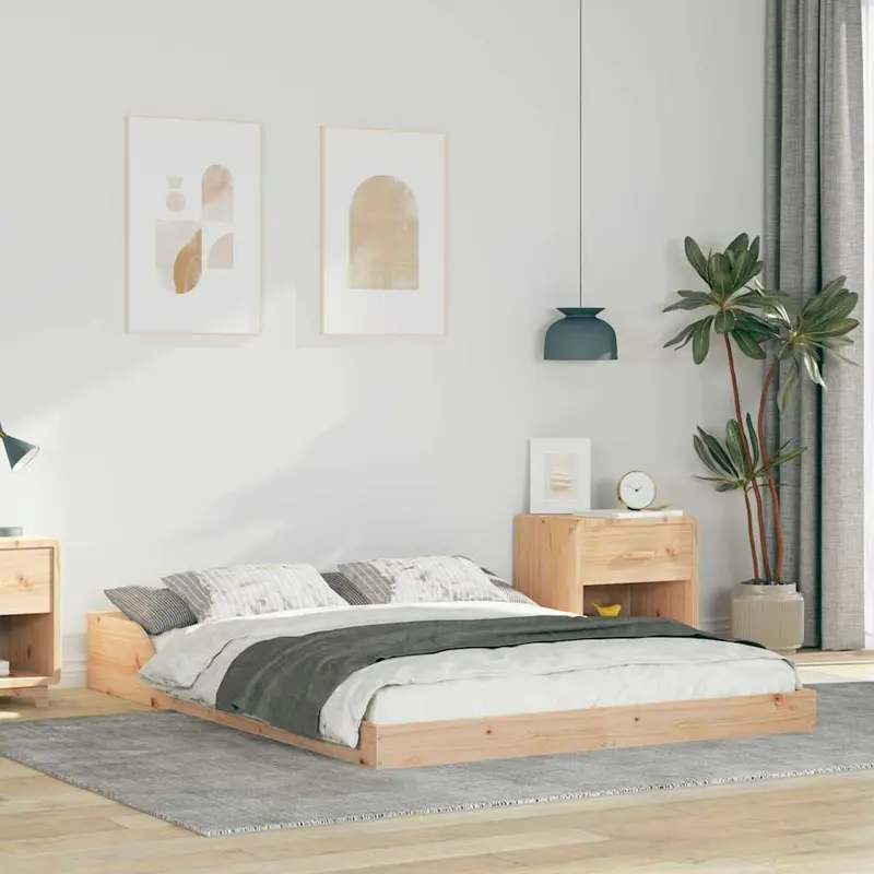 Estructura de cama Marrón 120 x 190 cm Madera de pino macizo