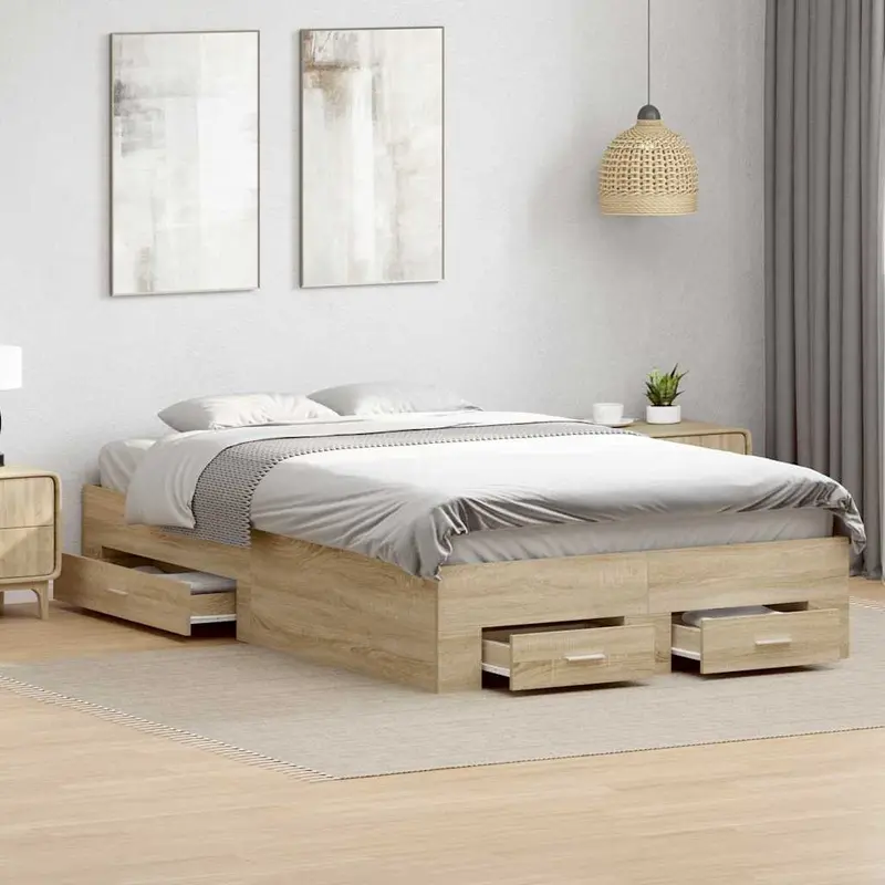 Estructura de cama Marrón 120 x 200 cm Madera de ingeniería