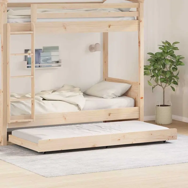 Estructura de cama Marrón 80 x 200 cm Madera maciza de Pino