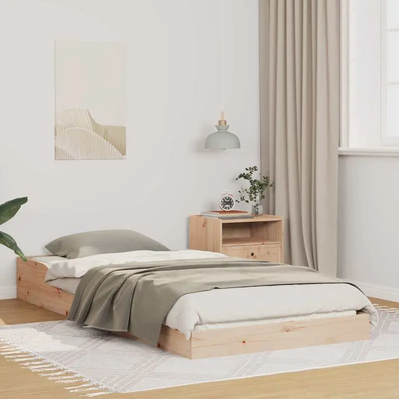 Estructura de cama Natural 100 x 200 cm Madera de pino macizo