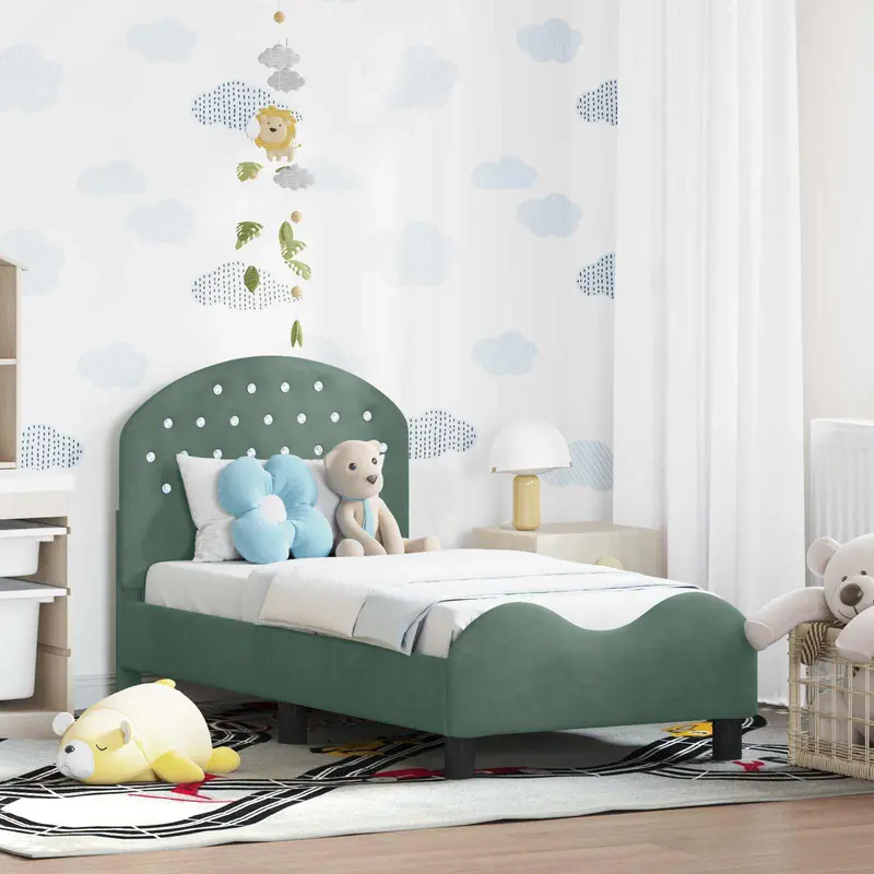 Estructura de cama para niños pequeños con cabecera Verde Mar
