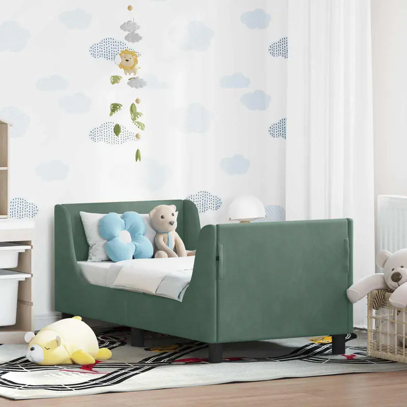 Estructura de cama para niños pequeños con cabecera Verde Mar