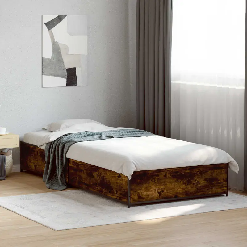 Estructura de cama Roble Ahumado 80 x 200 cm