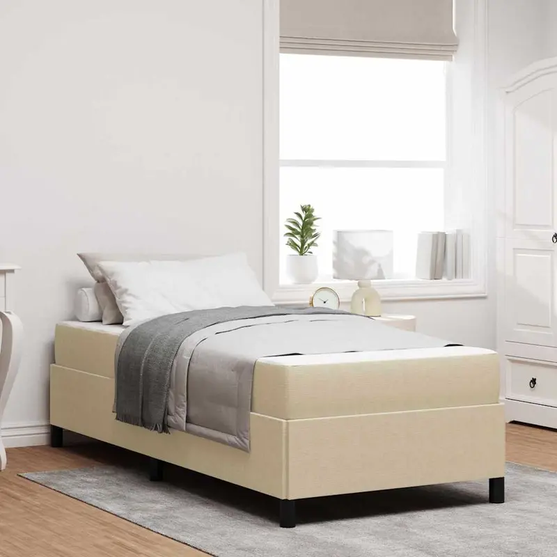 Estructura de cama Verde Claro Gris 100 x 200 cm tela
