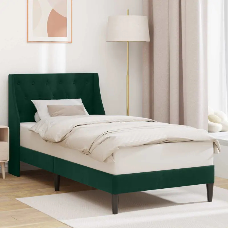 Estructura de cama Verde oscuro 100 x 200 cm Terciopelo