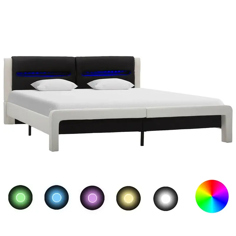 Estructura de cama y Negro 120 x 200 cm Cuero sintético