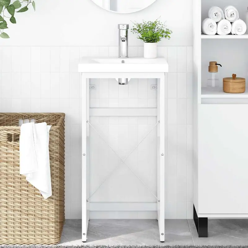 Estructura de lavabo de hierro blanco 40x38x31 cm