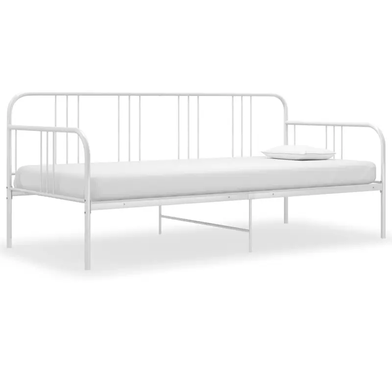 Estructura de sofá cama sin colchón metal blanco 90x200 cm