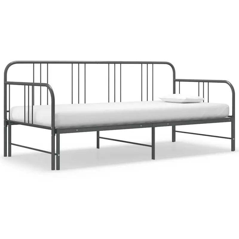 Estructura sofá cama extraíble sin colchón metal gris 90x200 cm